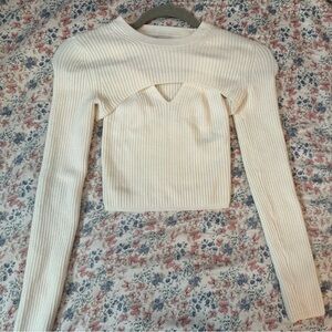 Abercrombie & Fitch Cream Ribbed Tank w/Shrug